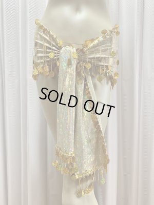 画像4: フリンジ付きゴールドヒップスカーフ