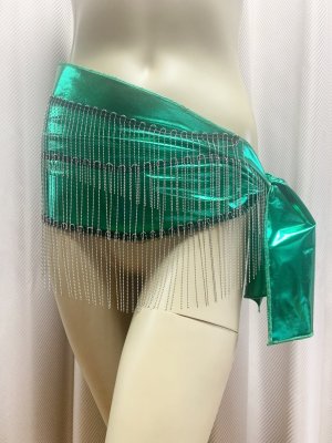 画像1: ボールチェーンフリンジ付きヒップスカーフ