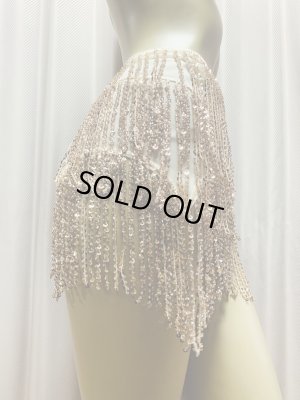 画像8: ビーズ付きスパンコールフリンジヒップスカーフ