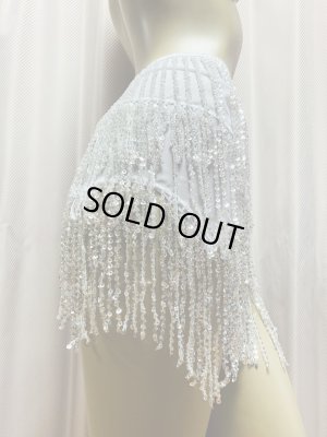 画像3: ビーズ付きスパンコールフリンジヒップスカーフ
