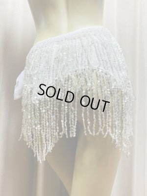 画像4: ビーズ付きスパンコールフリンジヒップスカーフ