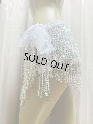 画像5: ビーズ付きスパンコールフリンジヒップスカーフ