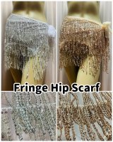 ビーズ付きスパンコールフリンジヒップスカーフ