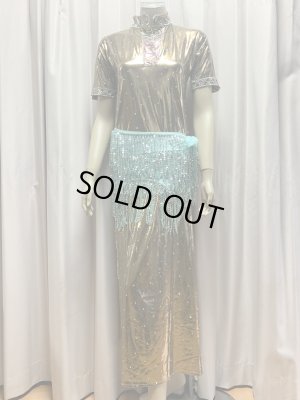 画像14: ビーズ付きスパンコールフリンジヒップスカーフ（ニュアンスカラー）