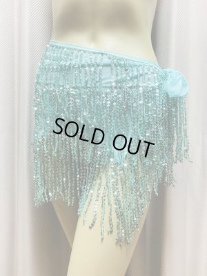 画像10: ビーズ付きスパンコールフリンジヒップスカーフ（ニュアンスカラー）