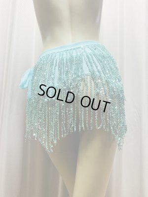 画像12: ビーズ付きスパンコールフリンジヒップスカーフ（ニュアンスカラー）