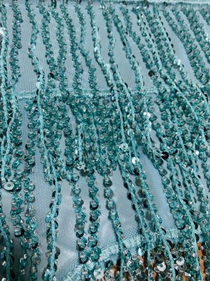 画像13: ビーズ付きスパンコールフリンジヒップスカーフ（ニュアンスカラー）