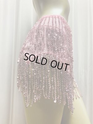 画像7: ビーズ付きスパンコールフリンジヒップスカーフ（ニュアンスカラー）