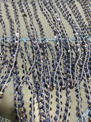 画像5: ビーズ付きスパンコールフリンジヒップスカーフ（ニュアンスカラー）