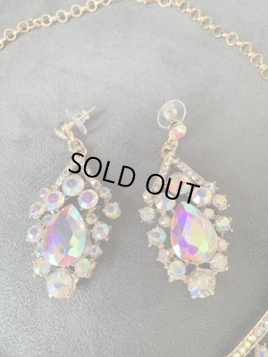 画像3: オリエンタルクリスタルネックレス＆ピアス2点セット