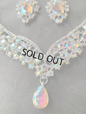 画像5: オリエンタルクリスタルネックレス＆ピアス2点セット