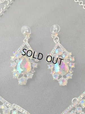 画像3: オリエンタルクリスタルネックレス＆ピアス2点セット