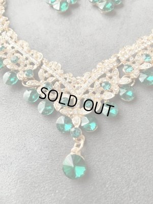 画像3: オリエンタルクリスタルネックレス＆ピアス2点セット