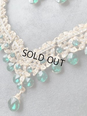 画像4: オリエンタルクリスタルネックレス＆ピアス2点セット