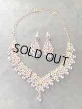 オリエンタルクリスタルネックレス＆ピアス2点セット