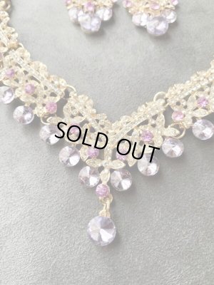 画像5: オリエンタルクリスタルネックレス＆ピアス2点セット