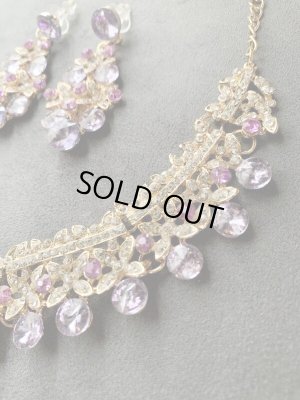 画像6: オリエンタルクリスタルネックレス＆ピアス2点セット