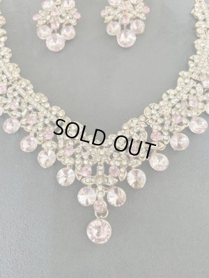 画像2: オリエンタルクリスタルネックレス＆ピアス2点セット