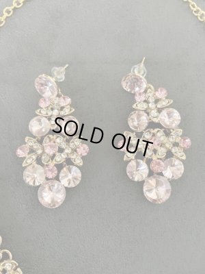 画像3: オリエンタルクリスタルネックレス＆ピアス2点セット