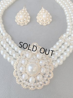 画像2: パールアクセサリー　ネックレス＆ピアス&ブレスセット