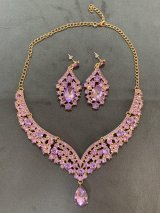 クリスタルネックレス＆ピアスセット