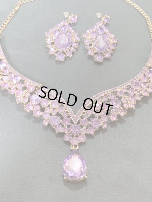 画像2: クリスタルネックレス＆ピアスセット