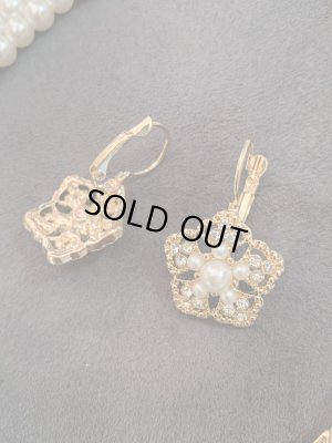 画像3: パールアクセサリーセット(フラワー）　ネックレス＆ピアス&ブレスセット