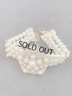 画像4: パールアクセサリーセット(フラワー）　ネックレス＆ピアス&ブレスセット