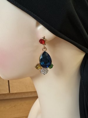 画像4: マルチカラークリスタルネックレス＆ピアスセット