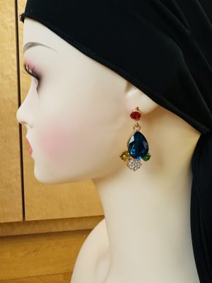 画像3: マルチカラークリスタルネックレス＆ピアスセット