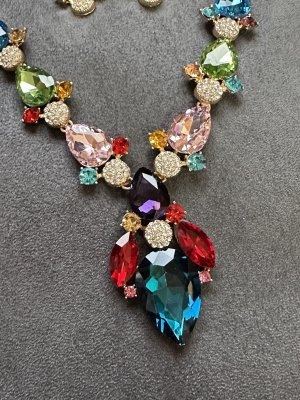 画像2: マルチカラークリスタルネックレス＆ピアスセット