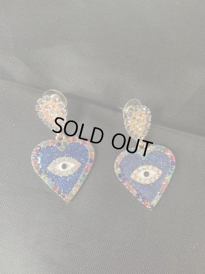 画像1: ハートのクリスタルピアス