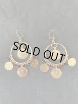 クリアビーズ付きコインピアス