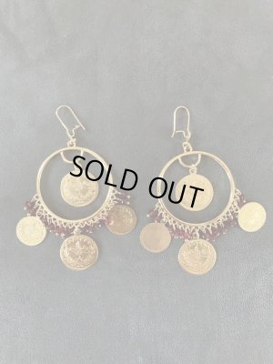 画像1: クリアビーズ付きコインピアス