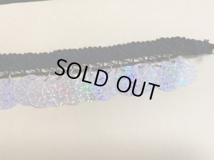 画像3: 郵送OK！プラスチックコインスパンコール　装飾テープ(ブラック×シルバー）50cm