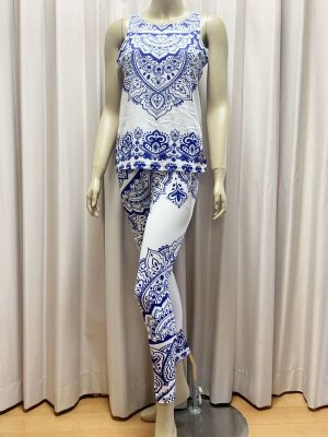 画像7: 【在庫処分SALE】オリエンタル柄レッスンウェア（タンクトップ＆レギンス）