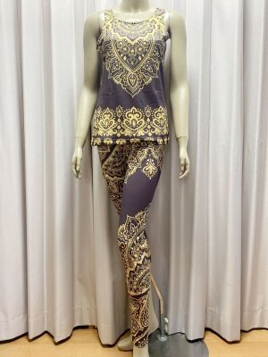 画像11: 【在庫処分SALE】オリエンタル柄レッスンウェア（タンクトップ＆レギンス）