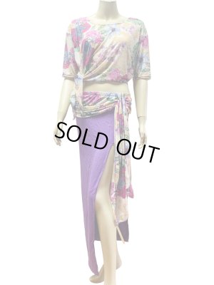 画像2: 【在庫処分SALE】フラワープリントレッスンウェア3点セット