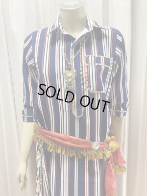 画像8: Fifi Abdoスタイル　ストライプバラディドレス(襟シャツタイプ）135ｃｍ丈