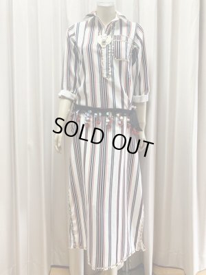 画像7: Fifi Abdoスタイル　ストライプバラディドレス(襟シャツタイプ）135ｃｍ丈