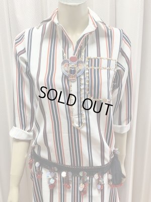 画像8: Fifi Abdoスタイル　ストライプバラディドレス(襟シャツタイプ）135ｃｍ丈