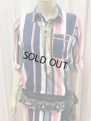 画像7: Fifi Abdoスタイル　ストレッチバラディガラベーヤ(襟シャツタイプ）135ｃｍ丈