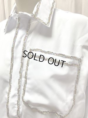 画像4: Hanine特注　白バラディラインストーン付きガラベーヤ(145cm丈・身幅55cm)