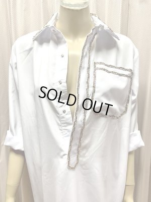 画像9: Hanine特注　白バラディラインストーン付きガラベーヤ(145cm丈・身幅55cm)