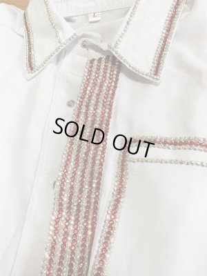 画像8: 白バラディラインストーン付きガラベーヤ(145cm丈・身幅55cm)