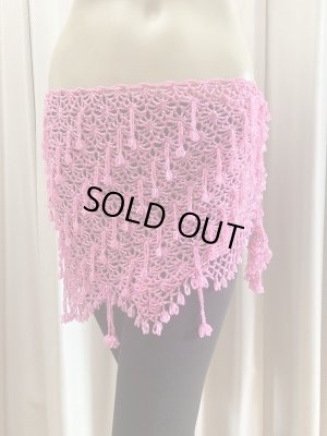 画像1: かぎ編みビーズヒップスカーフ