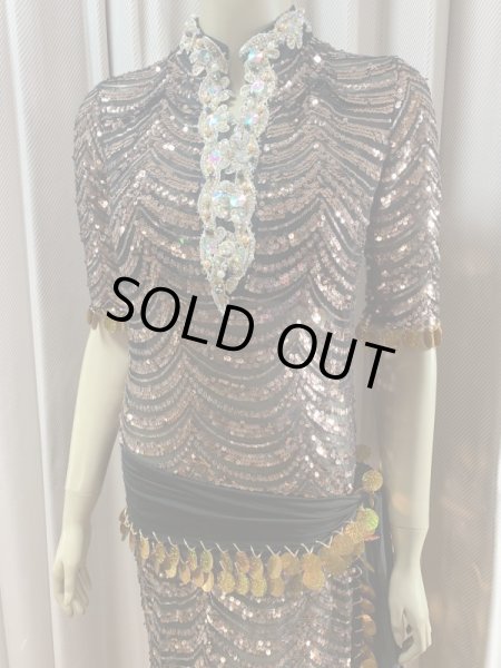 画像3: スパンコールスタンドカラーバラディドレス（5点セット） (3)