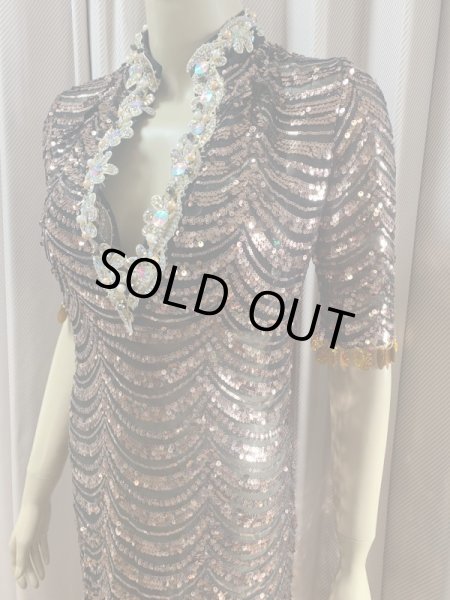 画像9: スパンコールスタンドカラーバラディドレス（5点セット） (9)