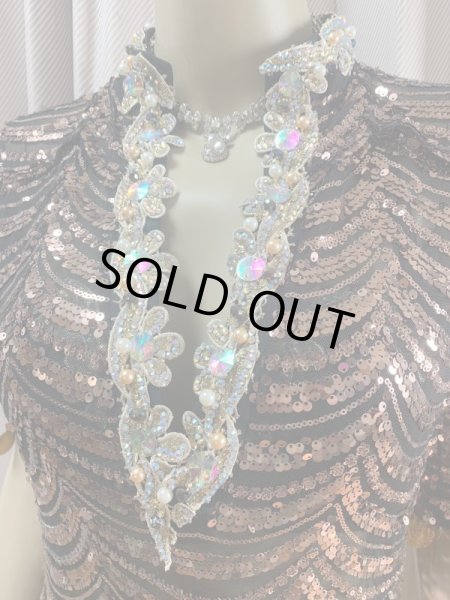 画像10: スパンコールスタンドカラーバラディドレス（5点セット） (10)