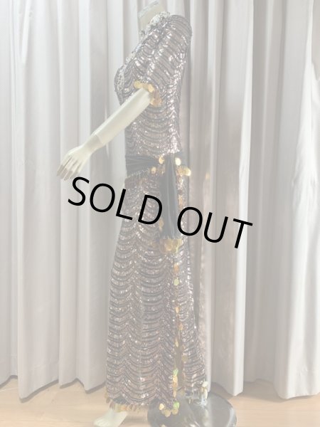 画像4: スパンコールスタンドカラーバラディドレス（5点セット） (4)